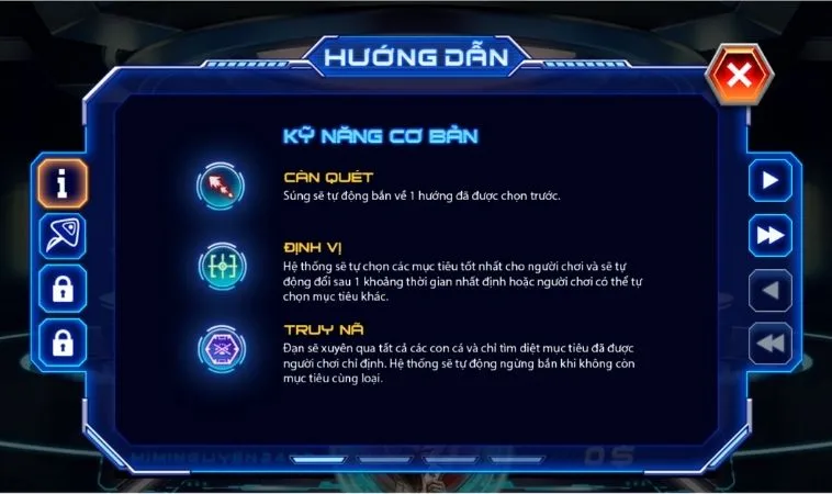 Các kỹ năng trong game Bắn Cá Men In Black Tại Go88