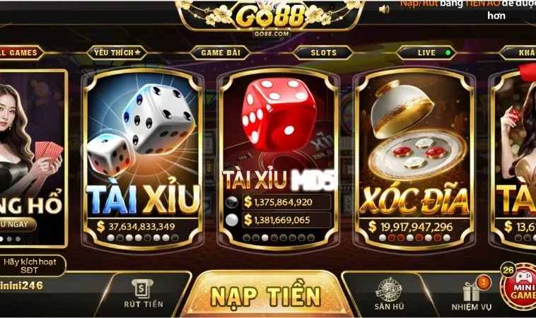 Đa dạng các thể loại game để trải nghiệm tại GO88