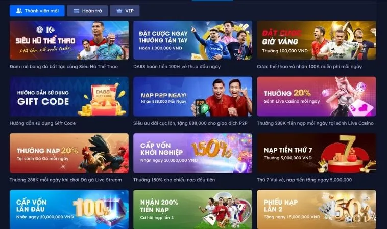 Đa dạng các chương trình khuyến mãi Go88