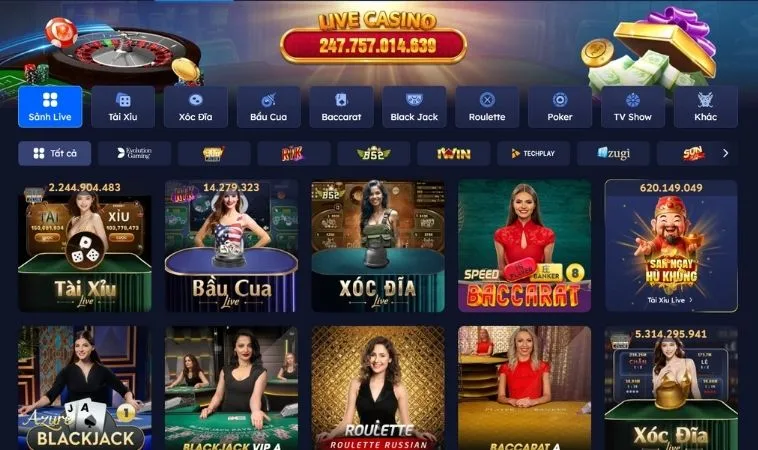 Đa dạng các trò chơi Casino online tại GO88